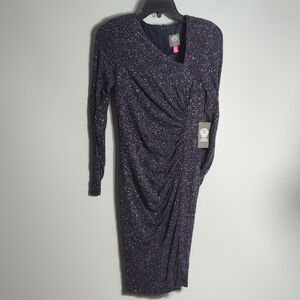 Vince Camuto Elegant Black and Purple Women's Dress Size